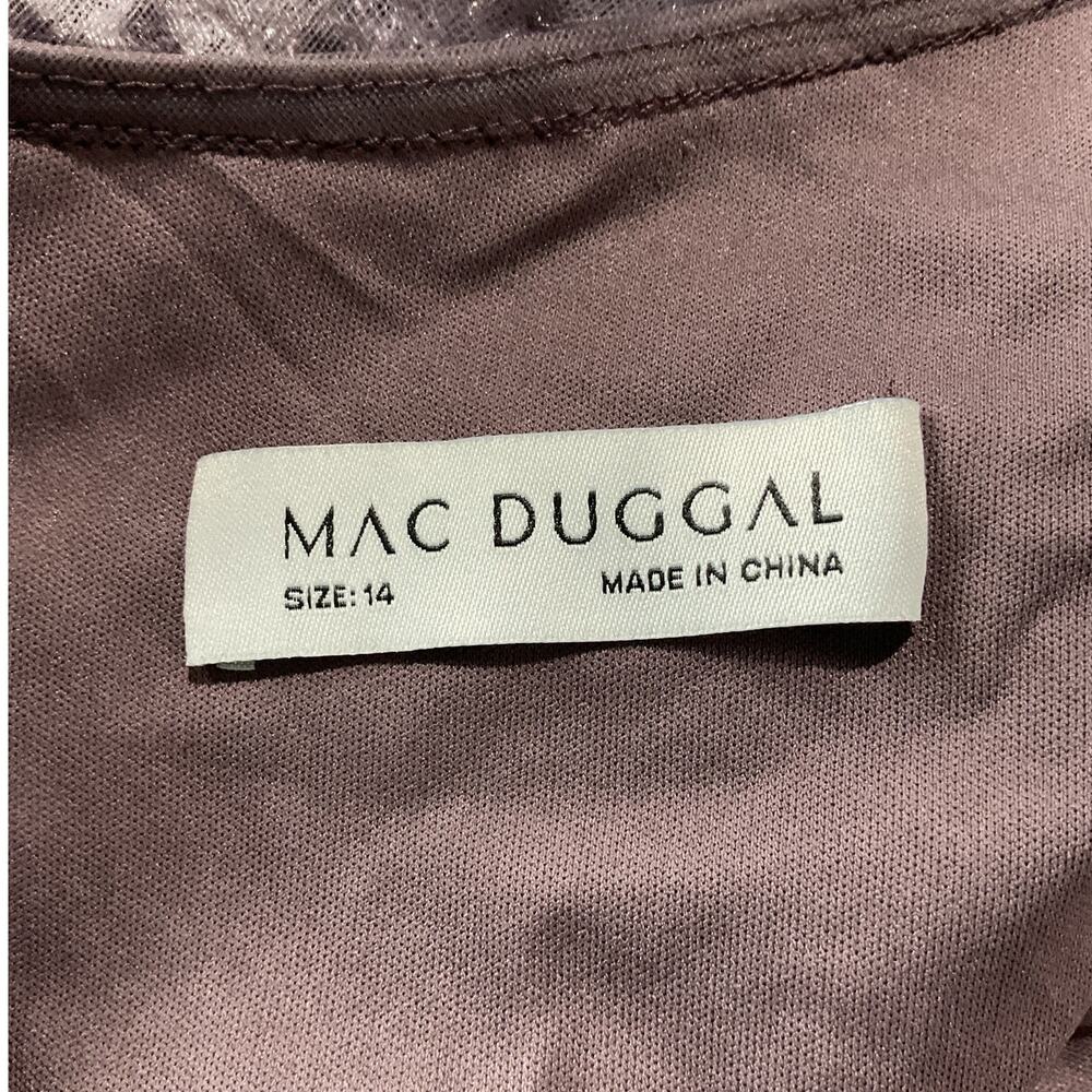 Mac Duggal Beaded Aubergine A-Line Cocktail Dress Size 14 - Picture 4 of 5